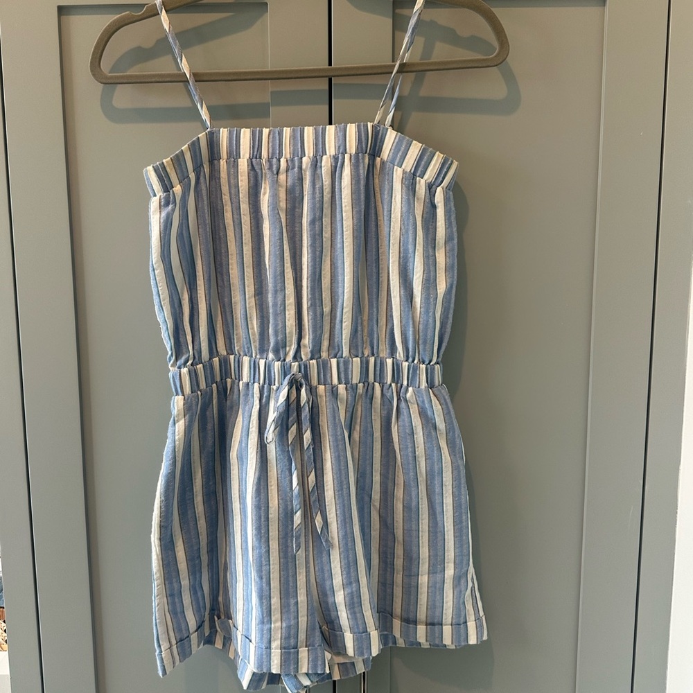 Hayden Girls Blue/White Shorts Romper XL